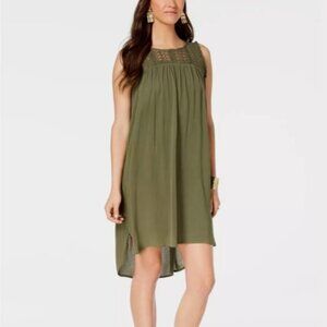 Style & Co Fringe-Trim High-Low Dress Oliva PM NWT